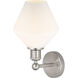 Cindyrella Sconce Wall Light in Satin Nickel, Cased Matte White