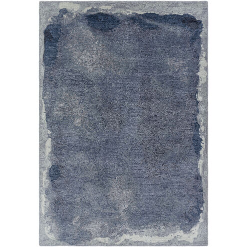 Kavita 108 X 72 inch Grey / Medium Grey / Dark Grey / Steel Grey / Nickel / Slate Blue / Metallic - Silver / Slate Handmade Rug in 6 x 9
