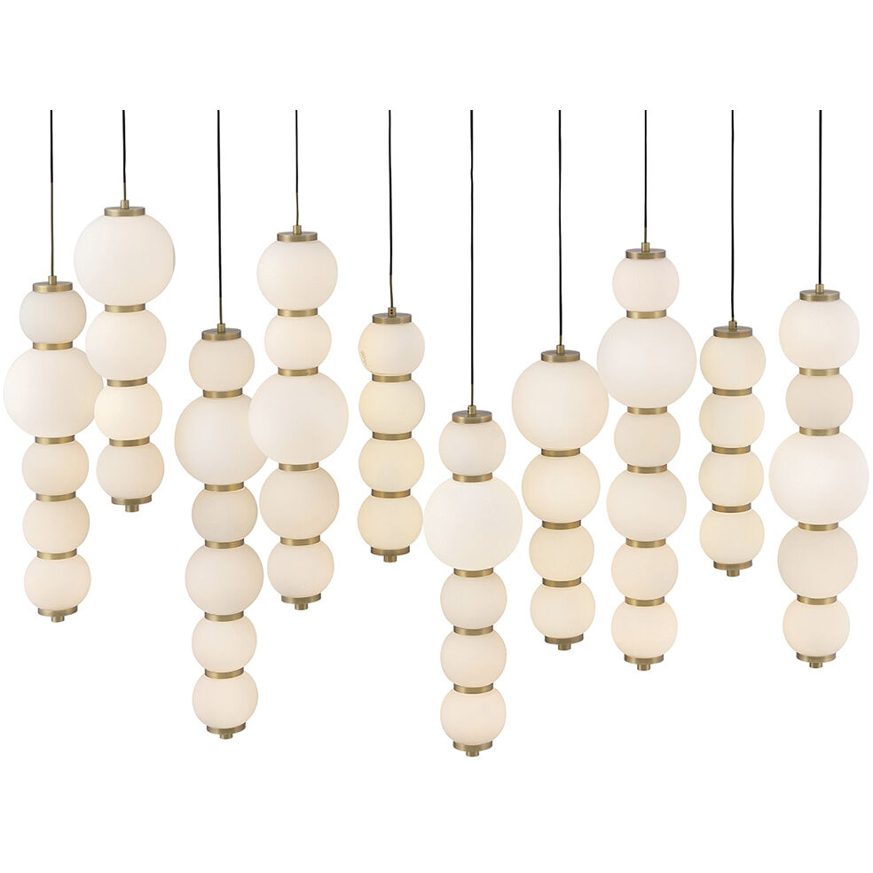 Lisa McDennon Trigo LED 52 inch Lacquered Brass Linear Pendant Ceiling Light