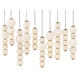 Lisa McDennon Trigo LED 52 inch Lacquered Brass Linear Pendant Ceiling Light