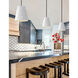 Radiance Collection - Trapezoid 1 Light 7.75 inch Brushed Nickel and Gloss White Pendant Ceiling Light in Replaceable Bulb, Black, Form+Finish+Function