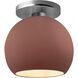 Radiance LED 10 inch Canyon Clay and Brushed Nickel Semi Flush Ceiling Light
