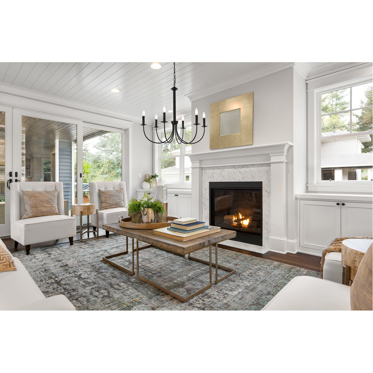 Brielle 6 Light 32 inch Black Pendant Ceiling Light