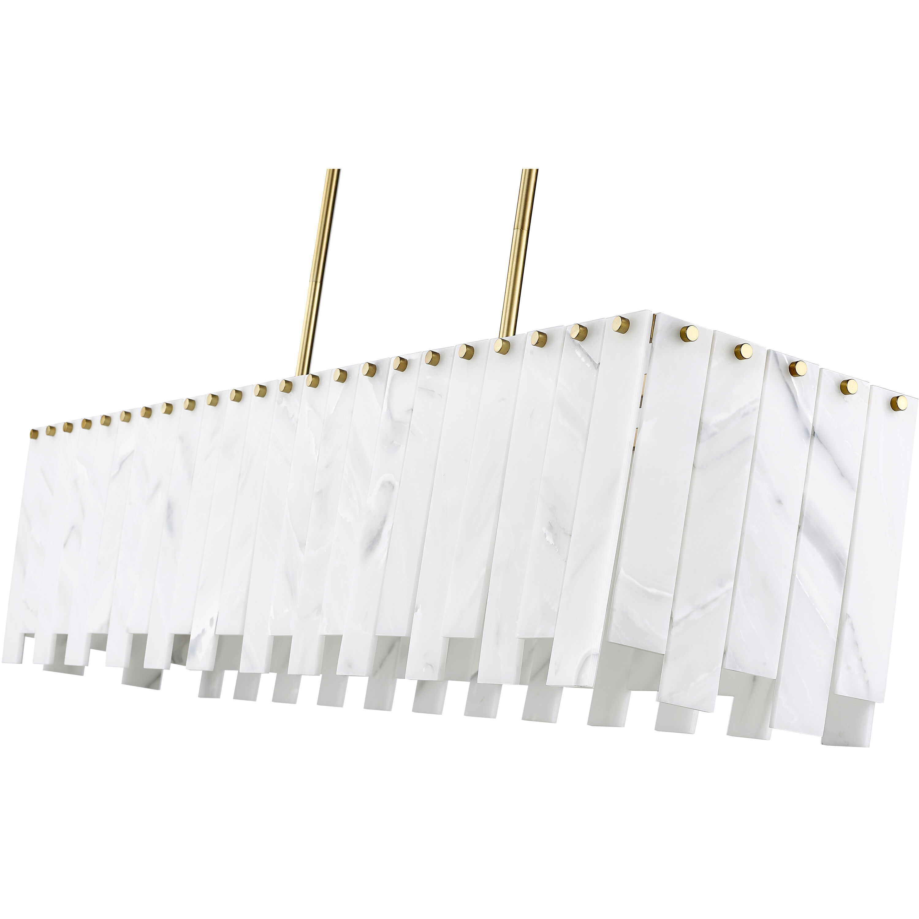 Viviana 7 Light 49 inch Rubbed Brass Linear Chandelier Ceiling Light