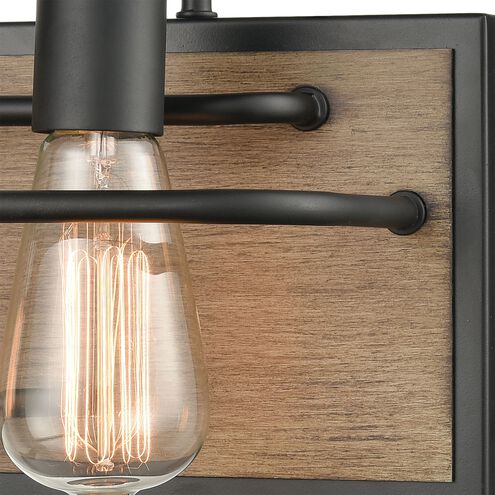 Copley 3 Light 20 inch Matte Black with Aspen Vanity Light Wall Light