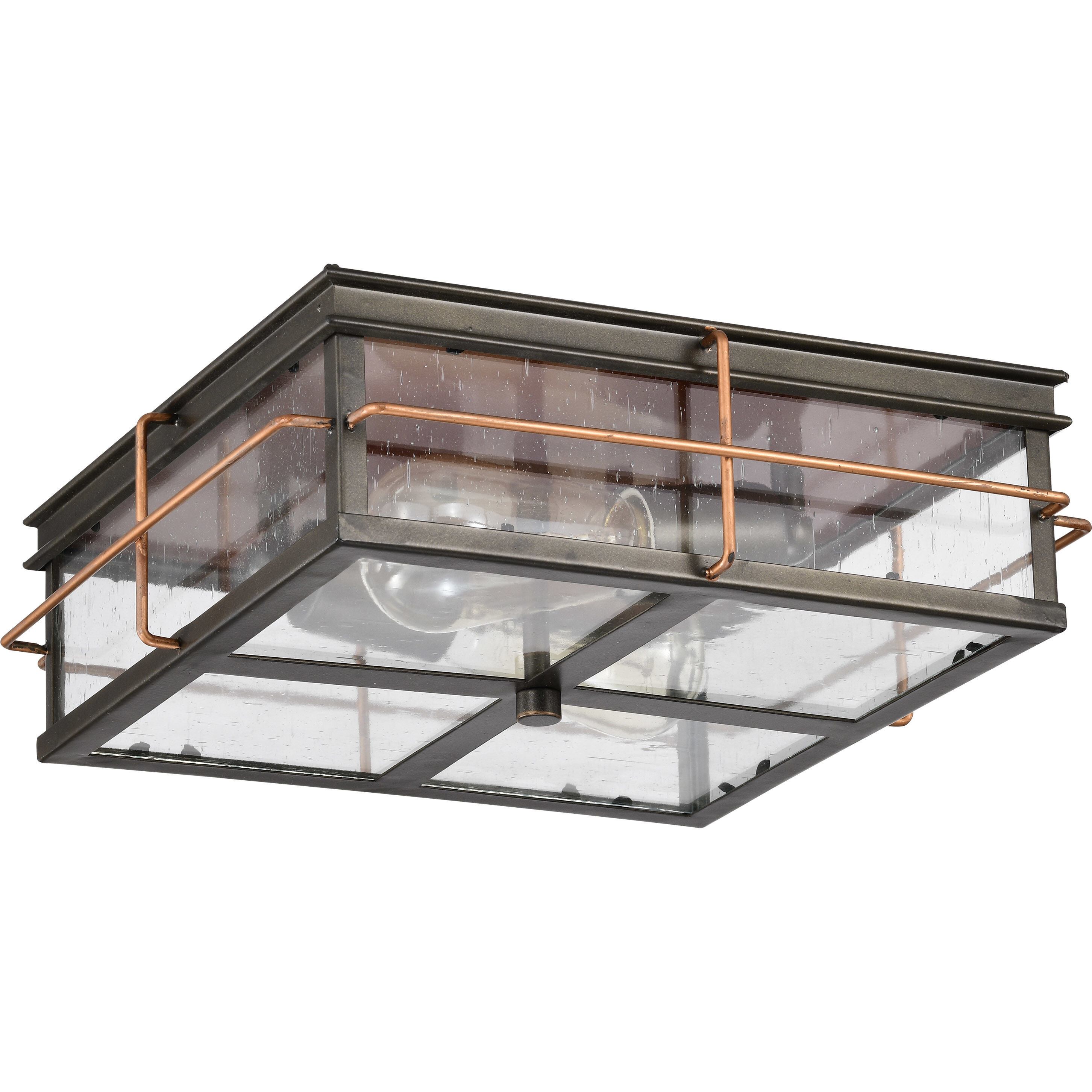 Howell 2 Light 12 inch Bronze and Copper Accents Outdoor Flush Mount