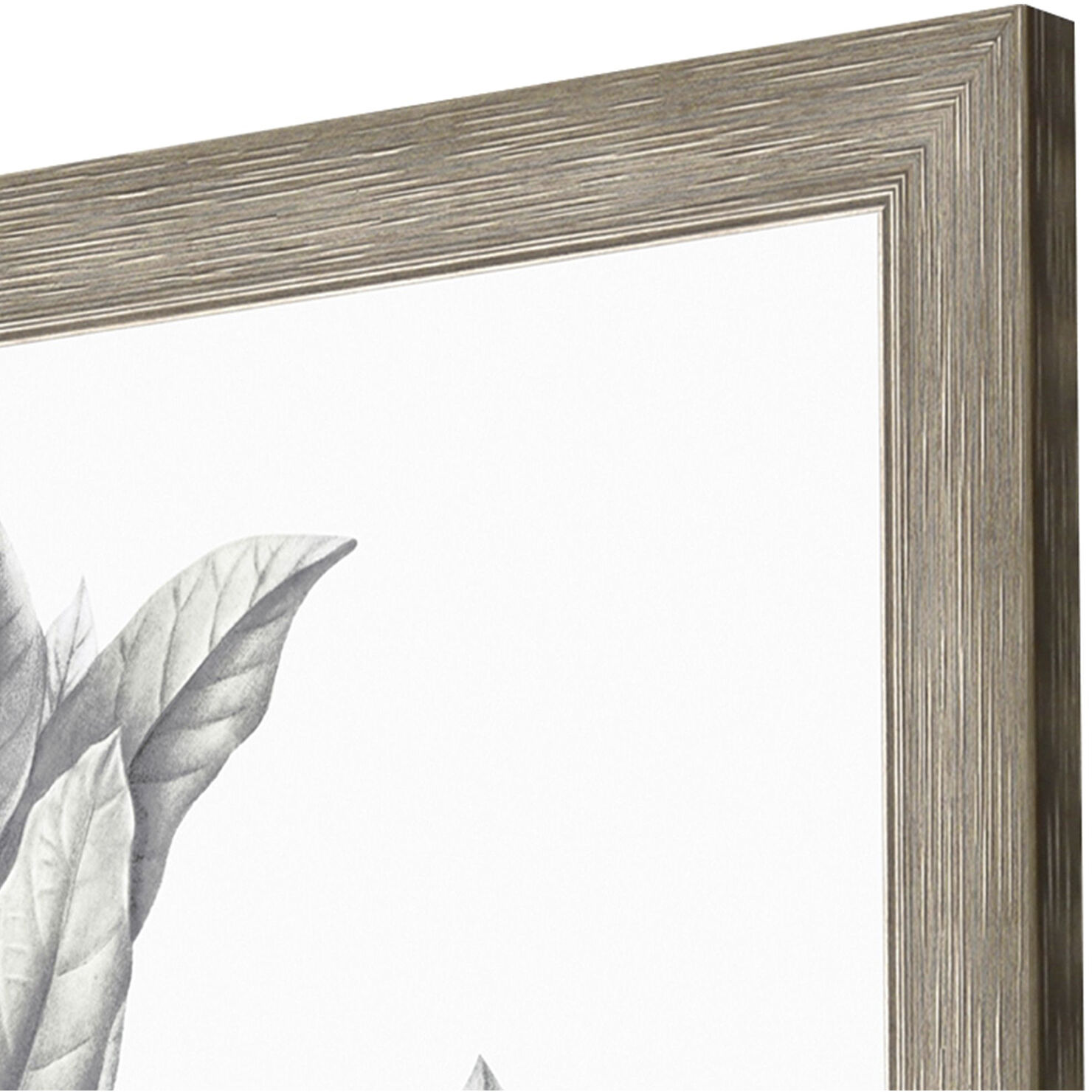Silvered Leaves Gray and Brown and Green and Neutral Framed Art