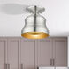 Endicott 1 Light 7 inch Brushed Nickel Bell Semi-Flush Ceiling Light, Petite