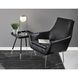 Kendrick Black Distressed PU Leather and Brushed Steel Accent Chair 