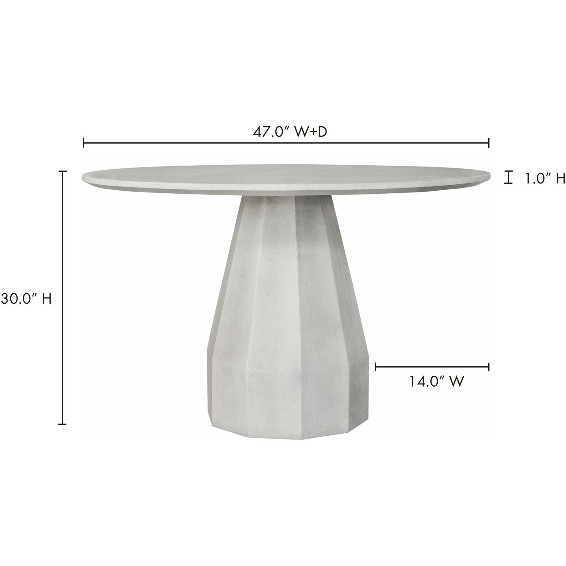 Templo 47 X 47 inch White Outdoor Dining Table