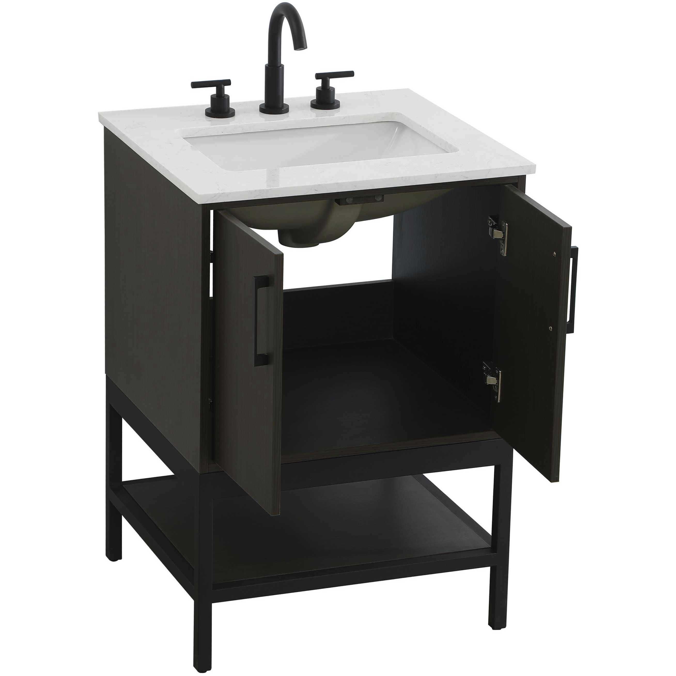 Lennox 24 X 34 inch Mocha Brown Bathroom Vanity Cabinet