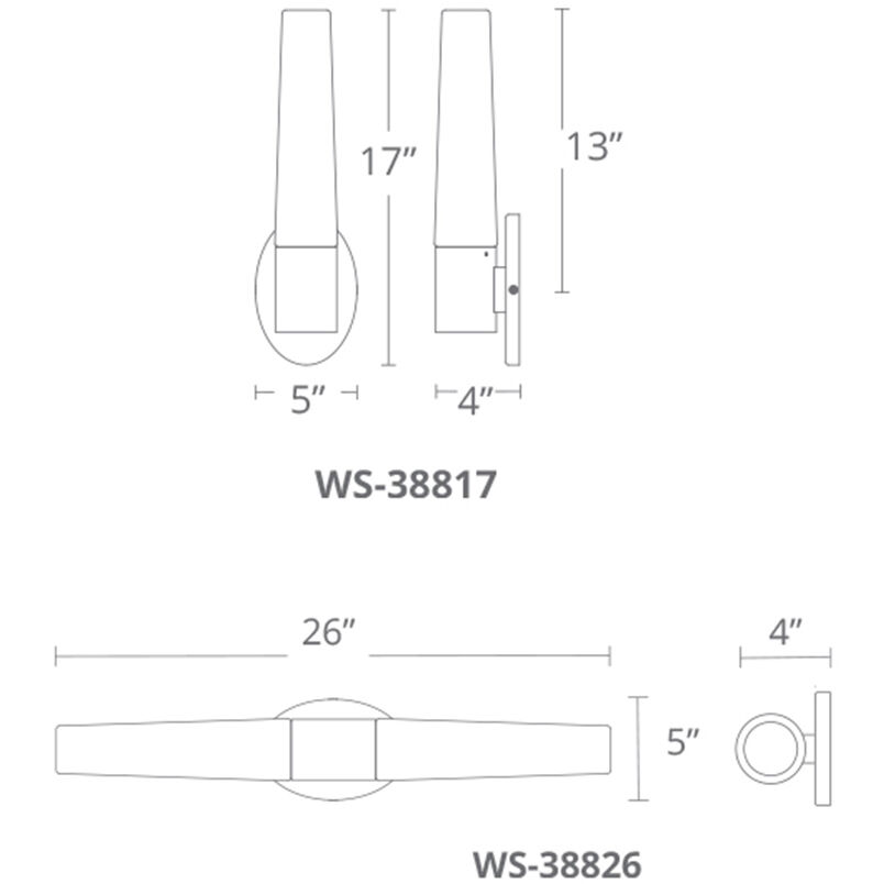 Tusk Wall Sconce Wall Light in 17in., Brushed Nickel