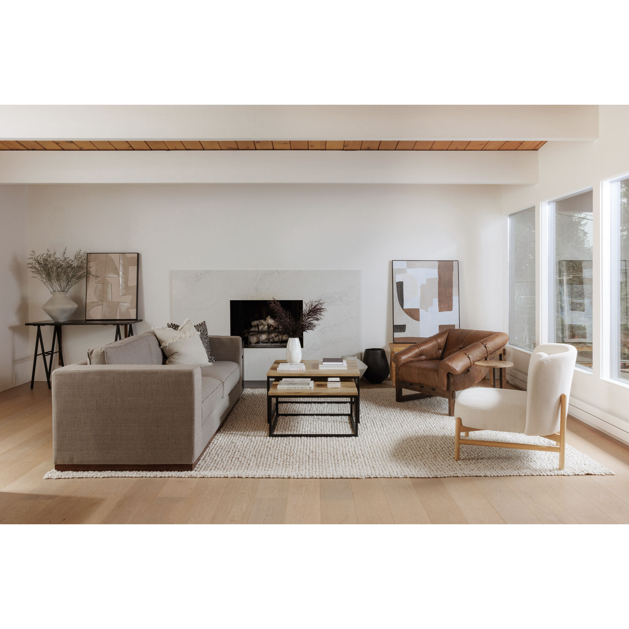 Hollis 31.5 X 31.5 inch Natural Nesting Coffee Table Set