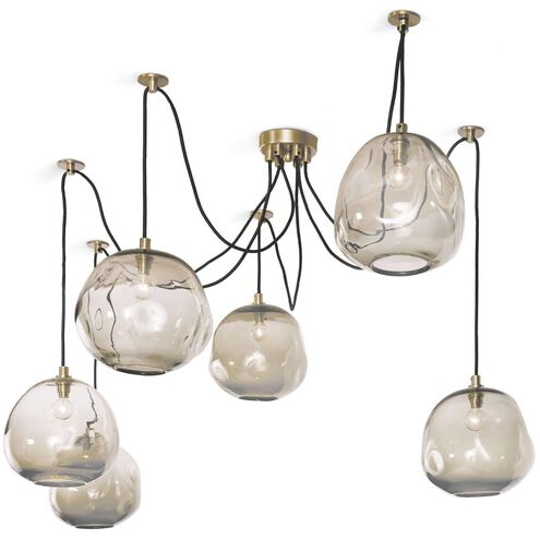 Molten Spider 6 Light 48 inch Natural Brass Chandelier Ceiling Light, Large