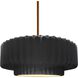 Radiance Collection - Pleated Tier Pendant Ceiling Light in Brushed Brass, Dedicated LED, Black Cord, Gloss Black, 14.5W x 5.25H, Form+Finish+Function