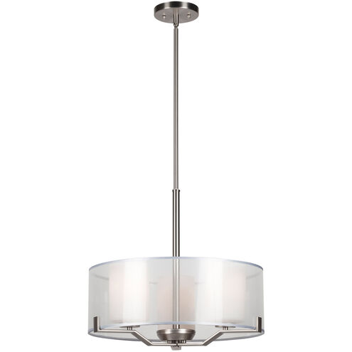 Shaw 3 Light 18 inch Brushed Nickel Drum Pendant Ceiling Light