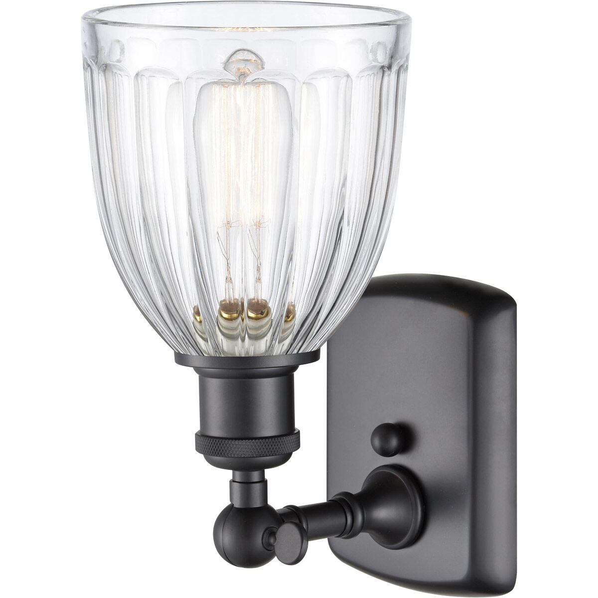Ballston Brookfield LED 5.75 inch Matte Black Sconce Wall Light in Clear Glass, Ballston