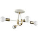 Sabine 4 Light 20 inch Textured White and Brushed Gold Semi Flush Mount Ceiling Light