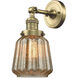 Franklin Restoration Chatham LED 6 inch Antique Brass Sconce Wall Light in Mercury Glass, Franklin Restoration