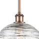 Ballston Large Deco Swirl 1 Light 10 inch Antique Copper Pendant Ceiling Light, Ballston