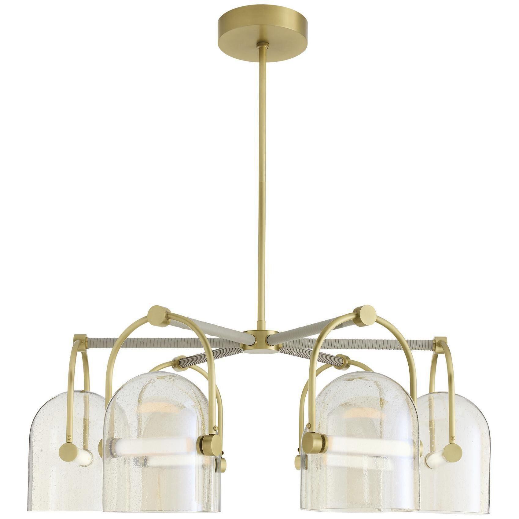 Marco 6 Light 38 inch Antique Brass with Bone Chandelier Ceiling Light