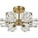 Lyra 6 Light 14 inch Satin Gold Flush Mount Ceiling Light