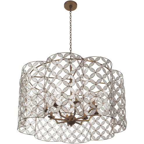 Maurelle 8 Light 36 inch Oxidized Gold Leaf Pendant Ceiling Light