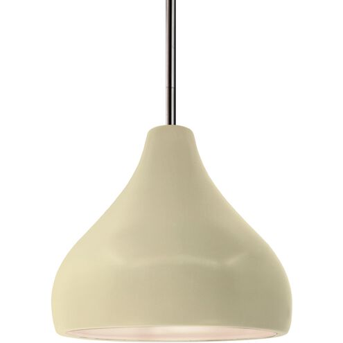 Radiance 1 Light 8 inch Vanilla Gloss and Brushed Nickel Pendant Ceiling Light