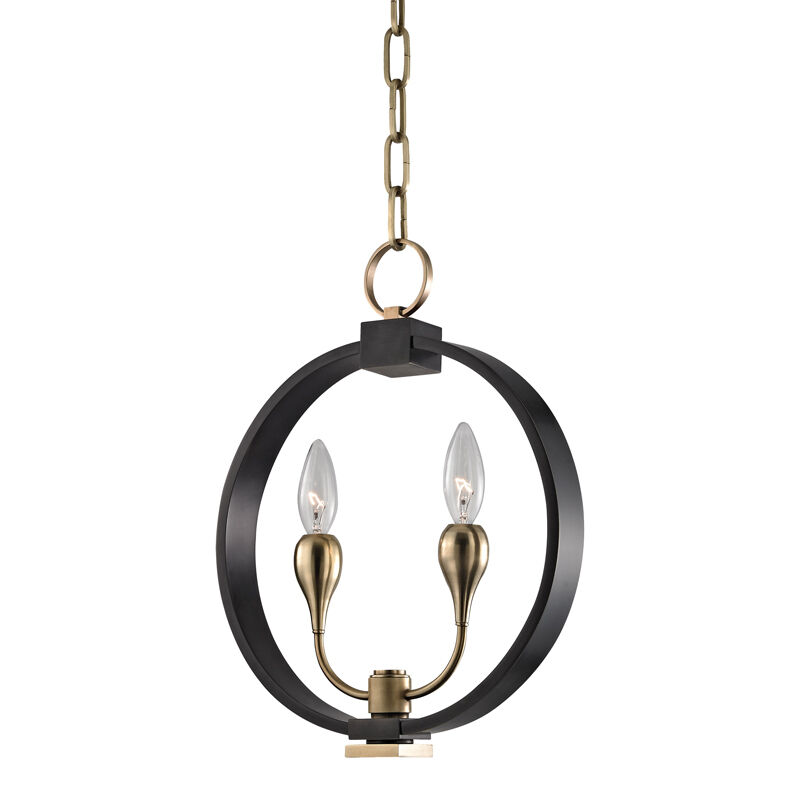 Dresden 2 Light 11.75 inch Aged Old Bronze Pendant Ceiling Light