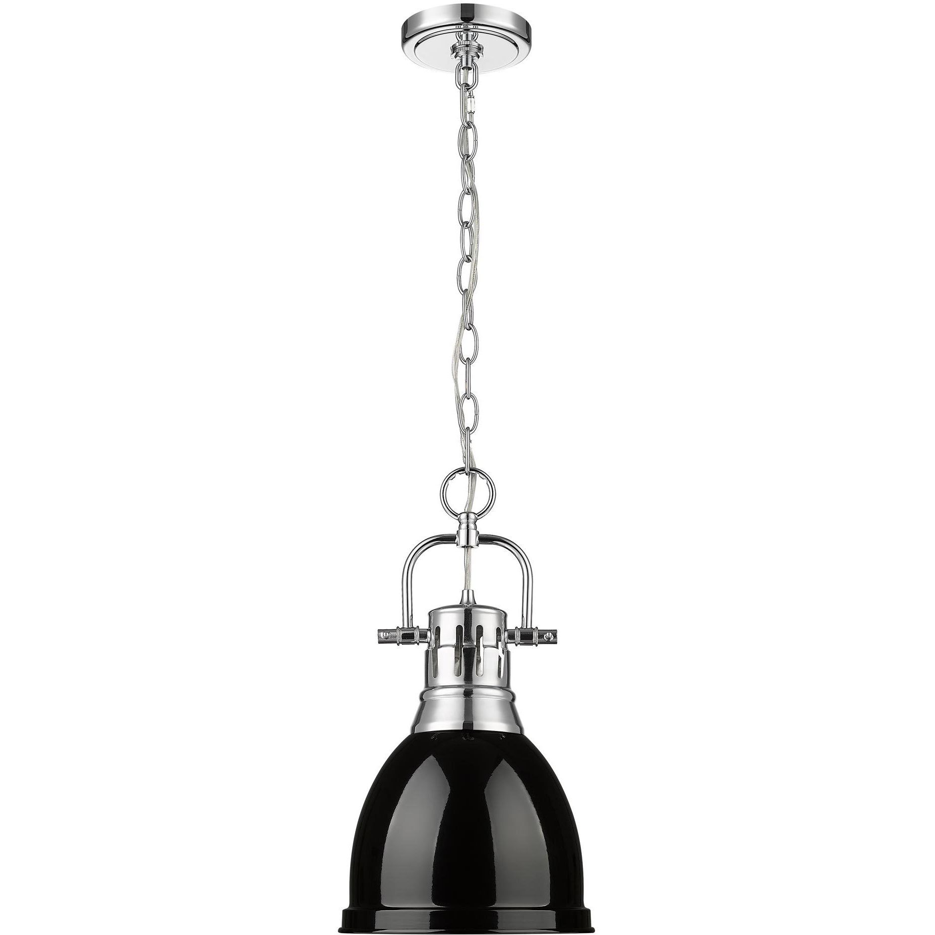 Yep Duncan Pendant Ceiling Light in Chrome, Black, Small