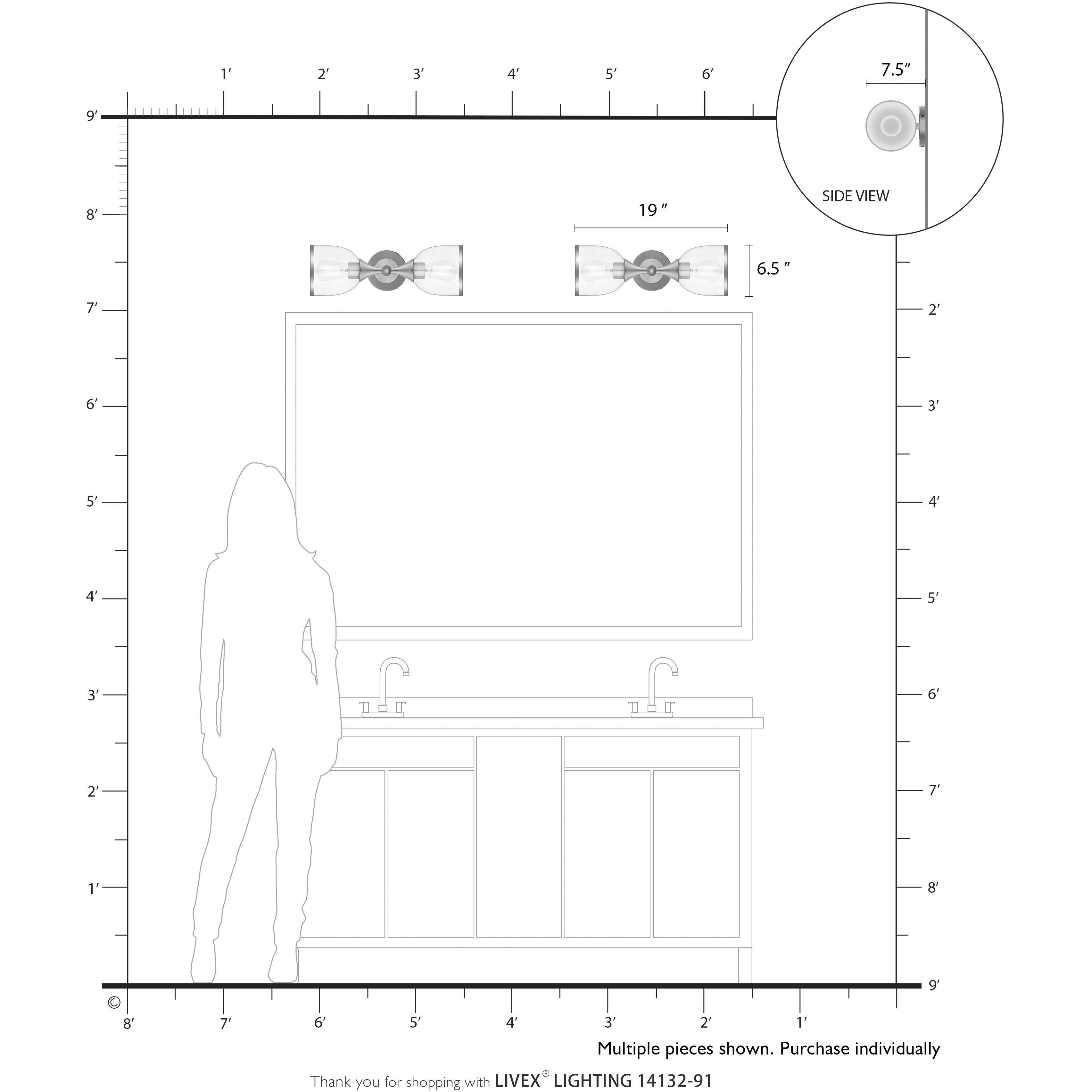 Ashridge 2 Light 6.5 inch Brushed Nickel Vanity Wall Sconce Wall Light