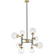 Ronan 8 Light 22 inch Gold and Black Chandelier Ceiling Light