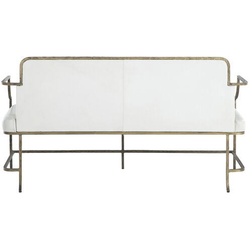 Vanderbilt Forged Warm Champagne / Cloud White Leather Bench