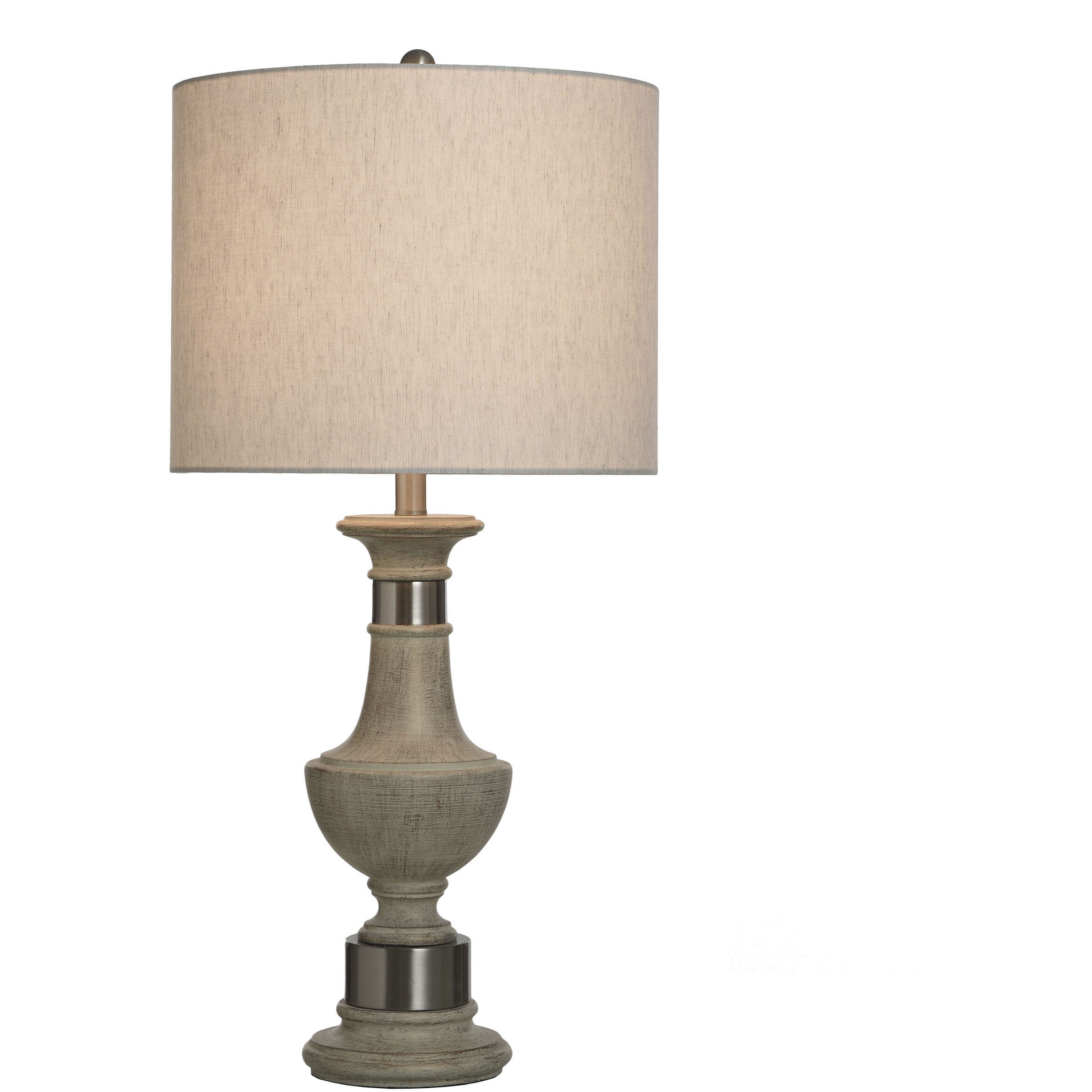 Cameron 32 inch 100.00 watt Malta Cream and Silver Table Lamp Portable Light