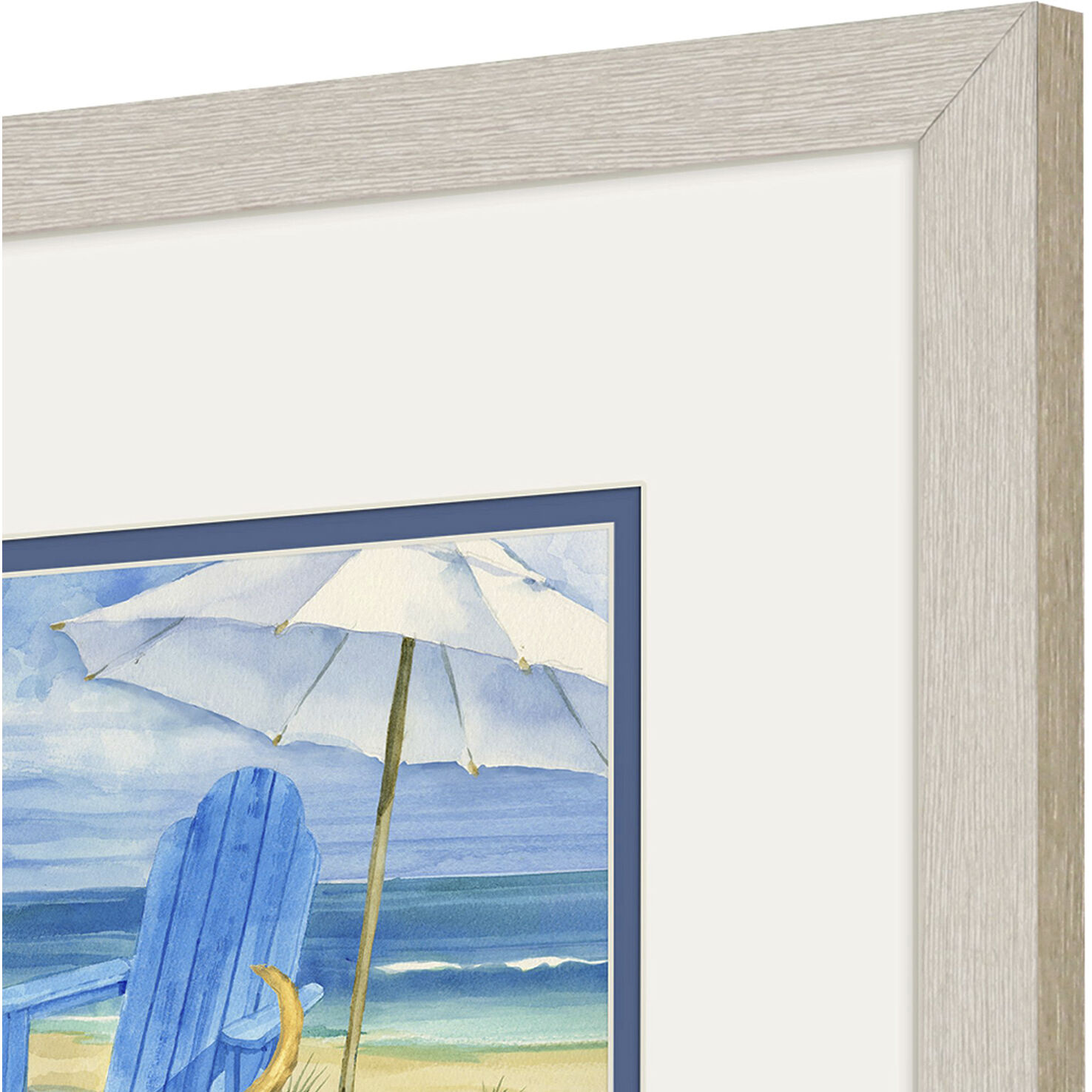 Dog Beach Day Duo Multi and Blue and Green and Yellow Framed Art, Propac
