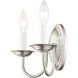 Home Basics 2 Light 10 inch Brushed Nickel Wall Sconce Wall Light