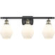Ballston Cindyrella LED 26 inch Black Antique Brass Bath Vanity Light Wall Light in Matte White Glass