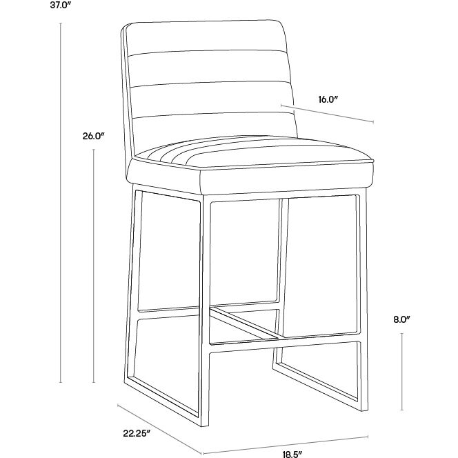 Spyros 37 inch Coal Black Counter Stool
