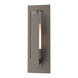 Vertical Bar 1 Light 15 inch Coastal Dark Smoke Outdoor Sconce, Small