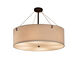 Textile 36 inch Dark Bronze Pendant Ceiling Light in Pair of Cylinders, Incandescent, Gray