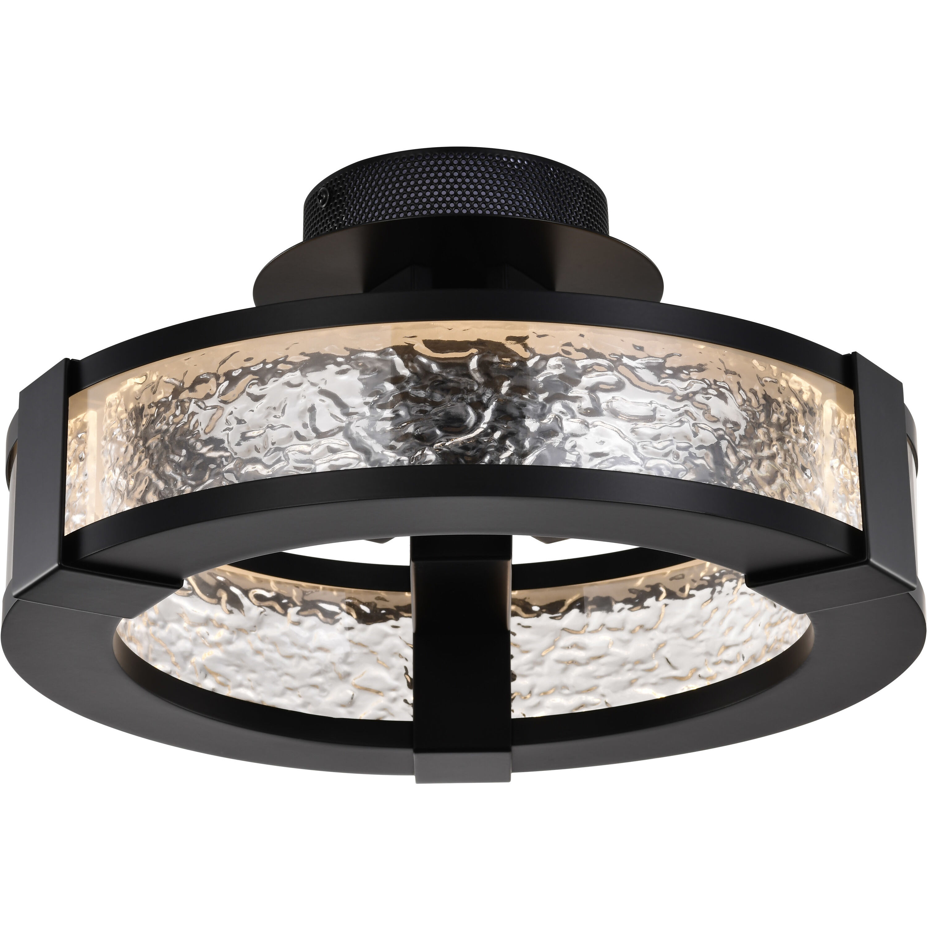 Darrow LED 13.75 inch Matte Black Semi Flush Mount Ceiling Light