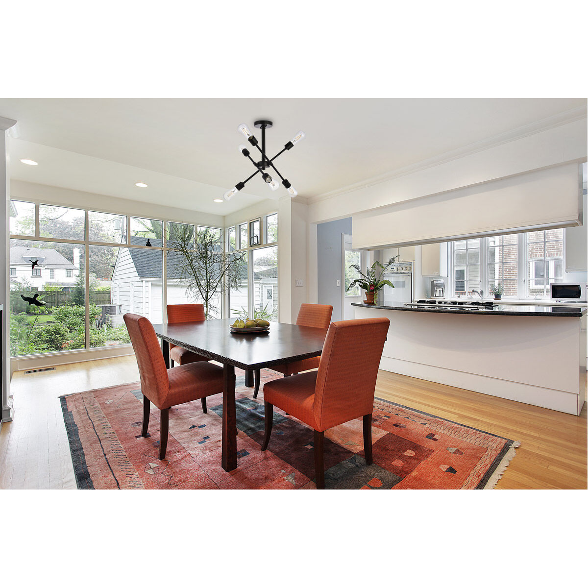 Axel 6 Light 17 inch Black Pendant Ceiling Light