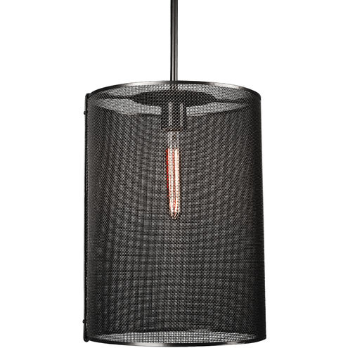 Uptown Mesh 1 Light 12.2 inch Matte Black Pendant Ceiling Light in Exposed Bulb, E26 Incandescent, Oversized