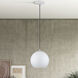 Kuppola 9.25 inch White with Brushed Nickel Accents Pendant Ceiling Light, Globe