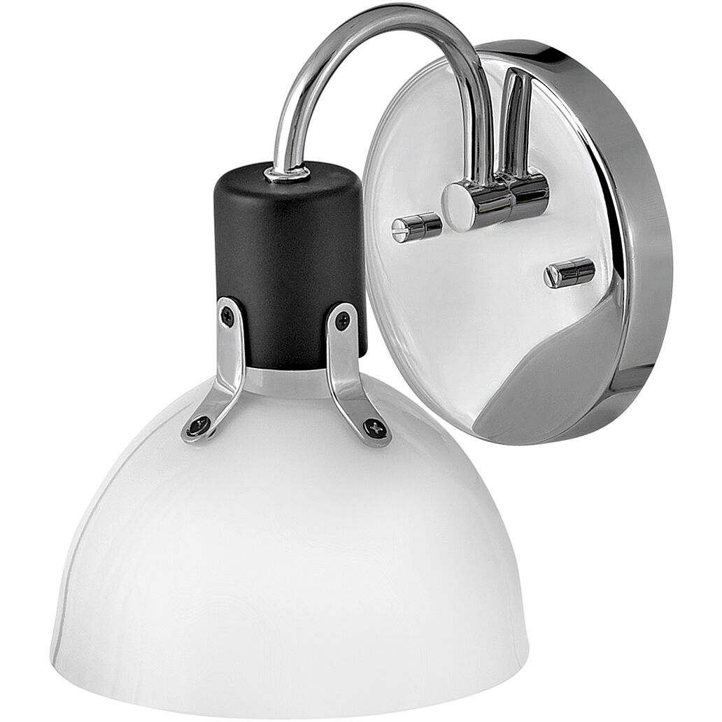 Argo 1 Light 7.25 inch Chrome with Black Vanity Light Wall Light