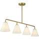 Blair Linear Chandelier Ceiling Light in Warm Brass