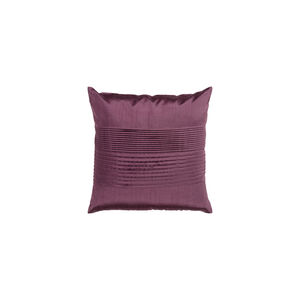 Solid Pleated 18 X 18 inch Plum Pillow Kit, Square
