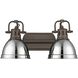 Yep Duncan Vanity Wall Light in Rubbed Bronze, Chrome