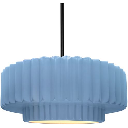 Radiance 1 Light 14.5 inch Sky Blue and Matte Black Pendant Ceiling Light