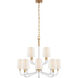 Chapman & Myers Reagan 12 Light 37 inch Antique-Burnished Brass and Crystal Two Tier Chandelier Ceiling Light in Linen, Medium